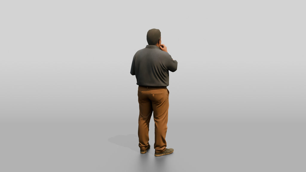 Plus-Size Middle-Aged Persian Man Eating a Snack
