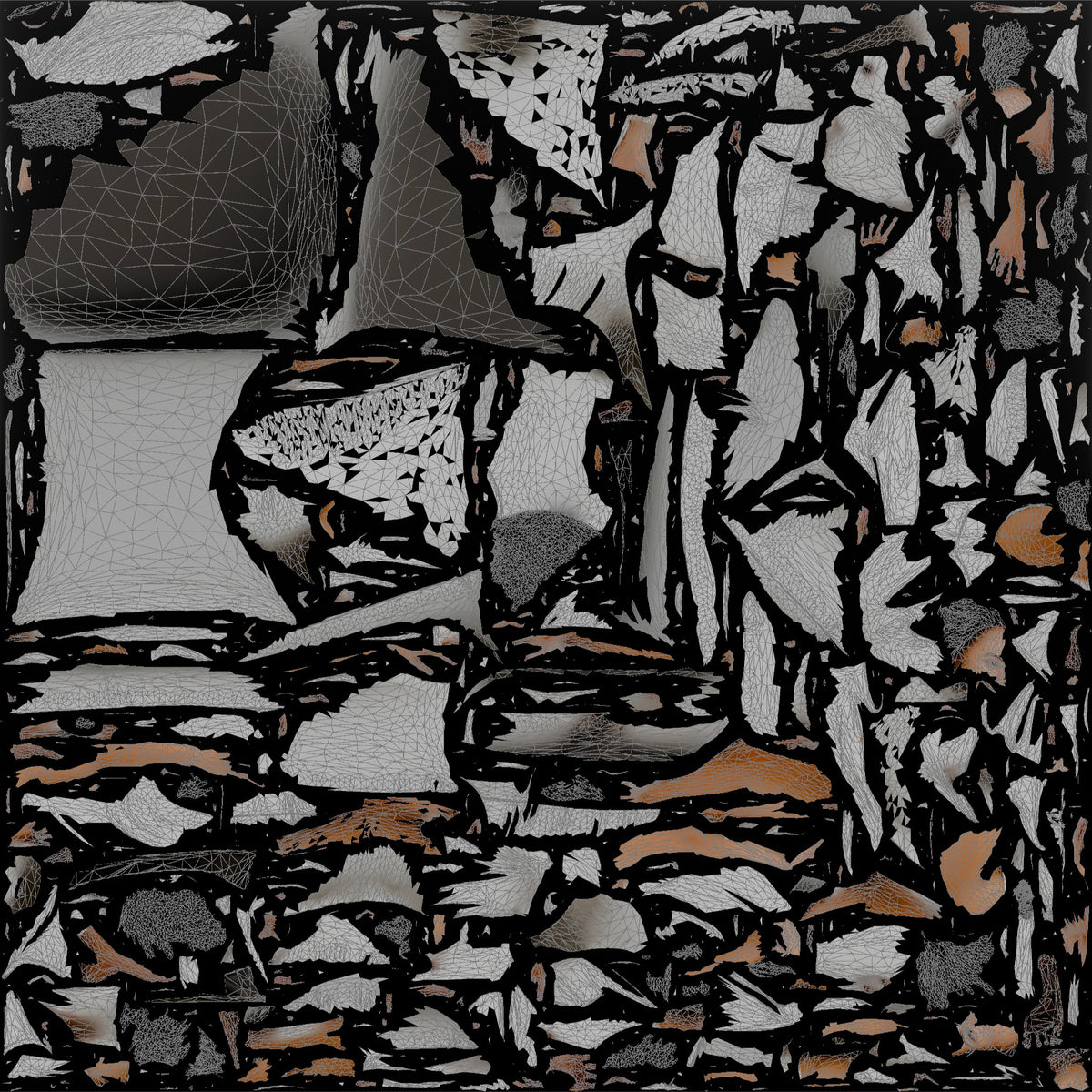 Woman Lounging on a Floor Cushion - UV layout, base color map