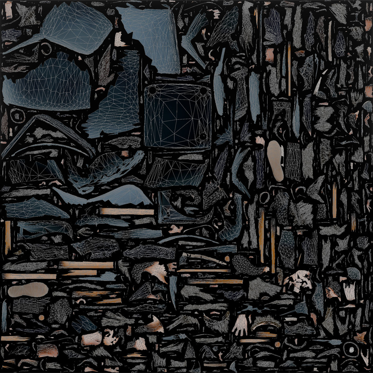 Homeless Woman Sleeping Sitting Up with Her Chin on Her Chest - UV layout, base color map