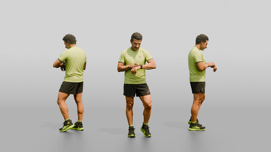 Middle-Aged Athletic Greek Man Checking His Fitness Tracker
