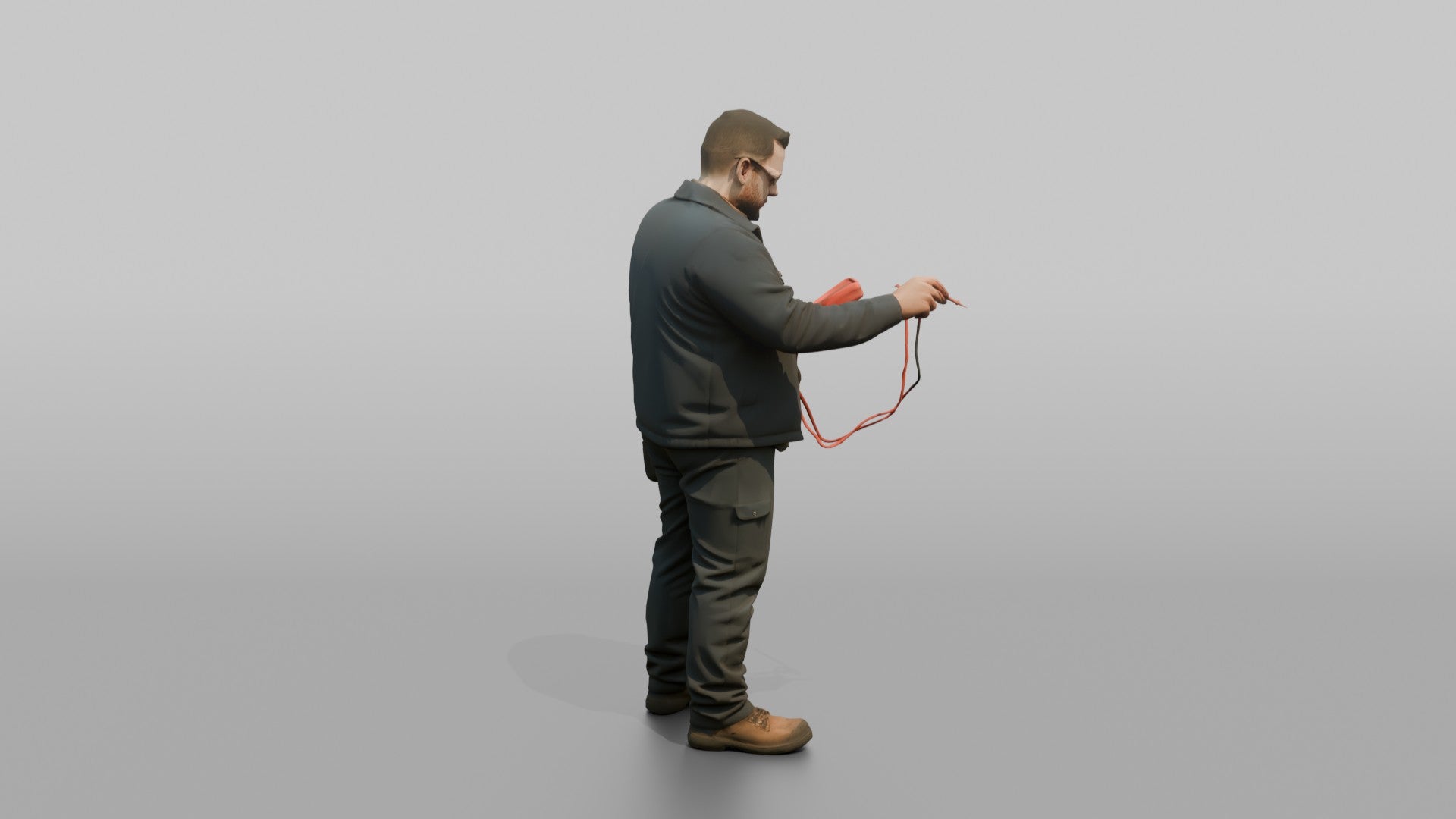 Electrical Engineer Testing Wires with a Multimeter