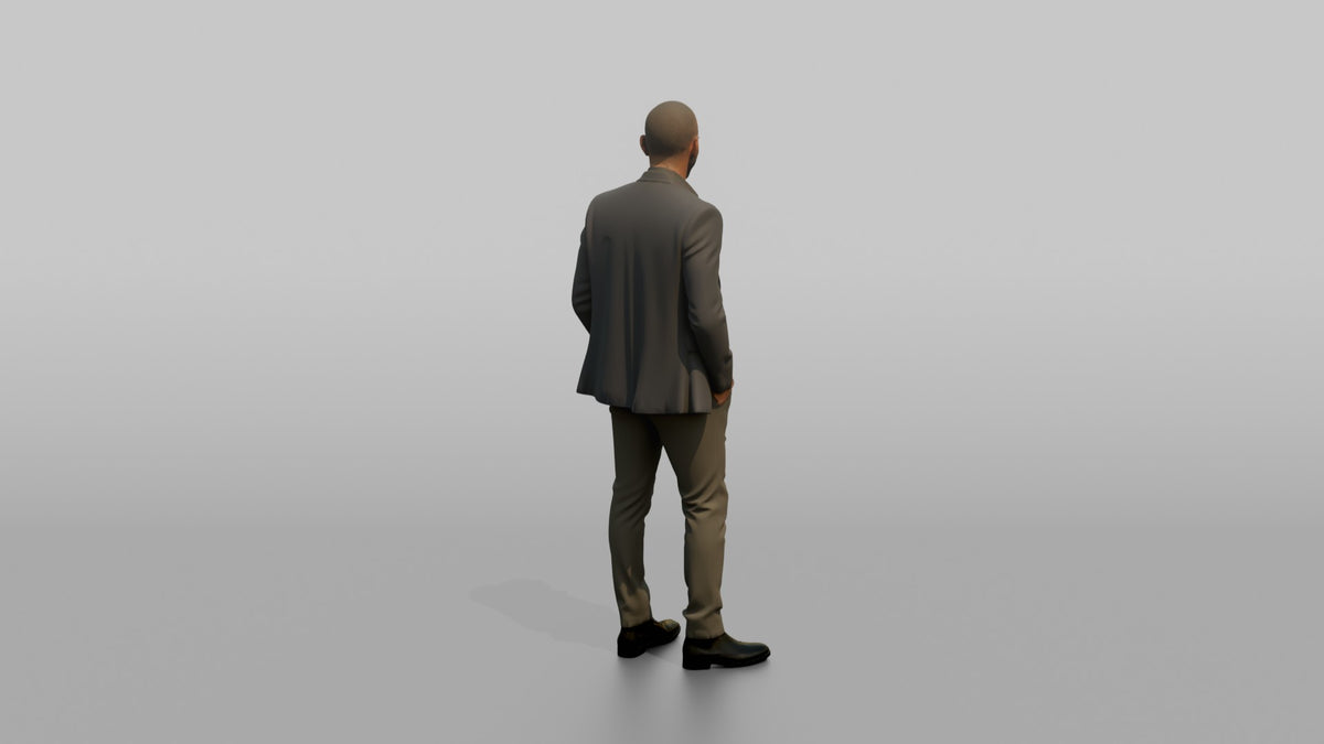 Patron Man Standing With Hands In Pockets, Stylish Nightlife Outfit - 3D character model, view 3