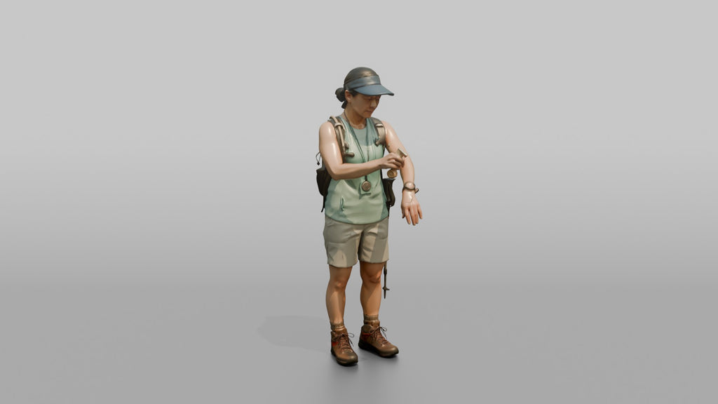 Hiker Applying Sunscreen to Her Arms