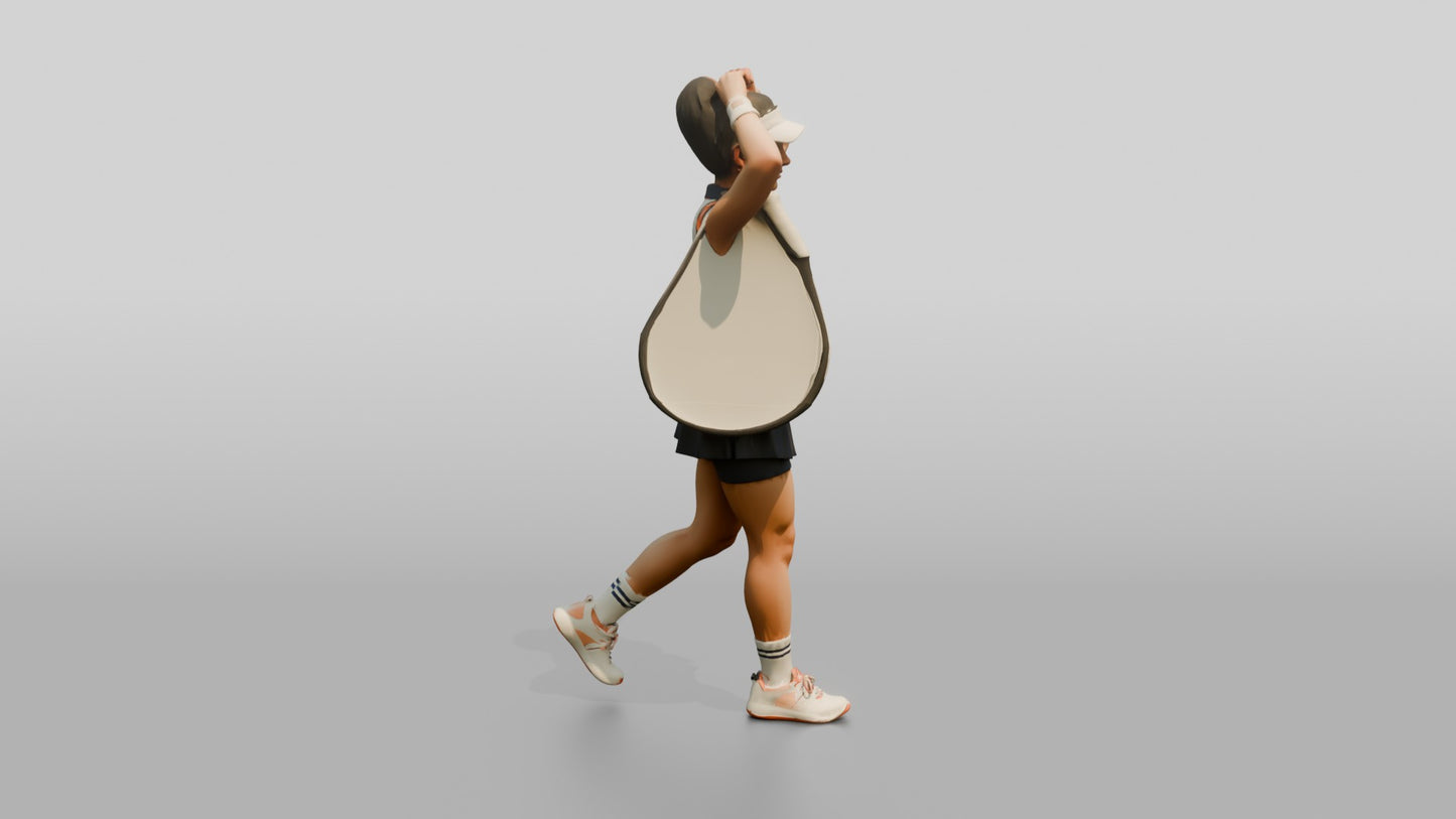 Female Tennis Player Fixing Her Ponytail