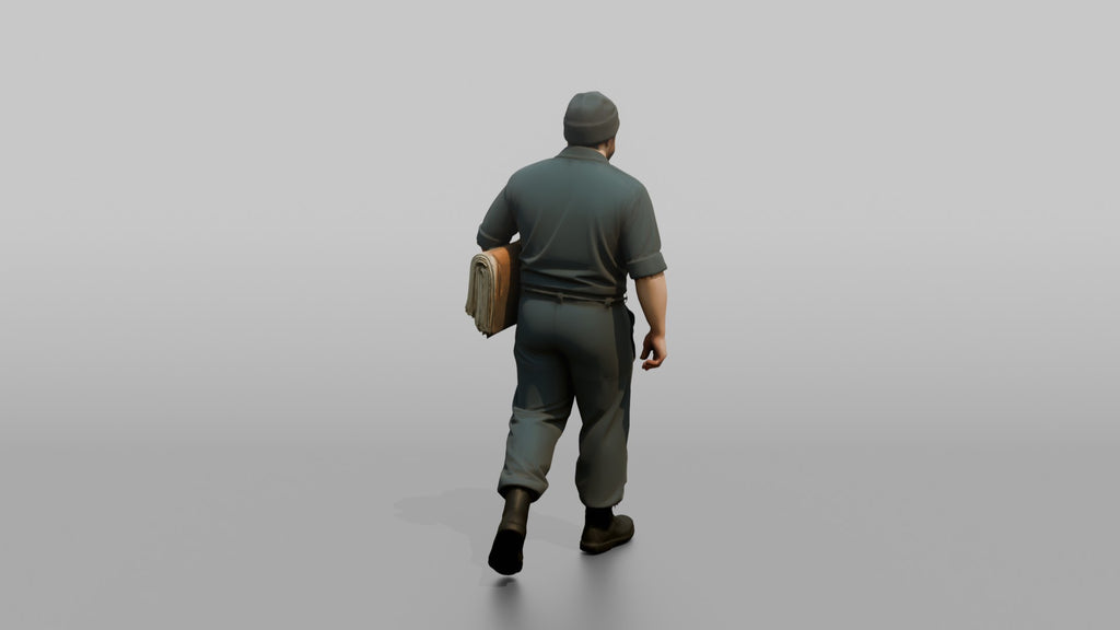 Quartermaster Carrying Navigation Charts Across the Bridge