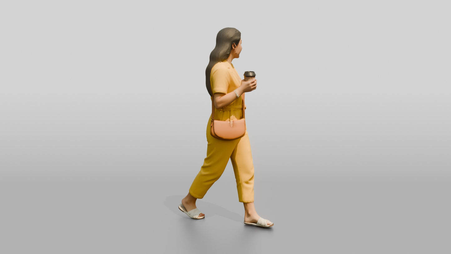 Petite Italian Woman Holding a Takeaway Coffee