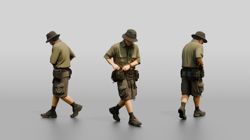 Techwear Man Fastening Belt Pouches