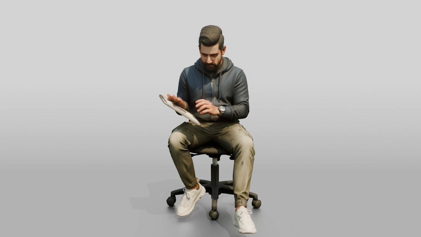 Man Working at a Desk with Monitors