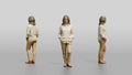 Woman Standing in White Linen