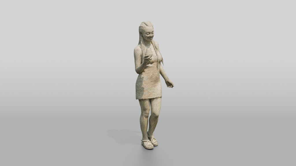 Woman with a Cocktail in a Short Dress