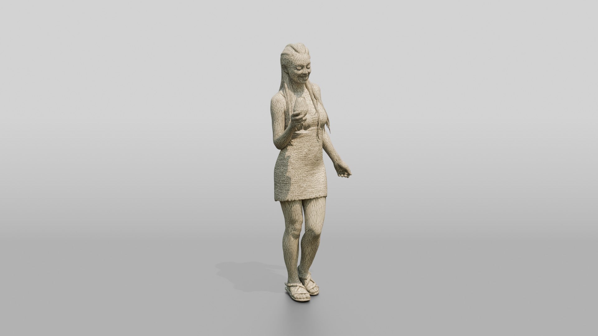 Woman with a Cocktail in a Short Dress