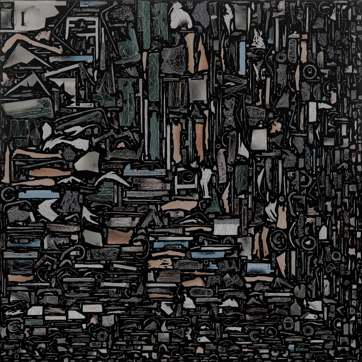 Traveler Pushing A Luggage Cart - UV layout, base color map