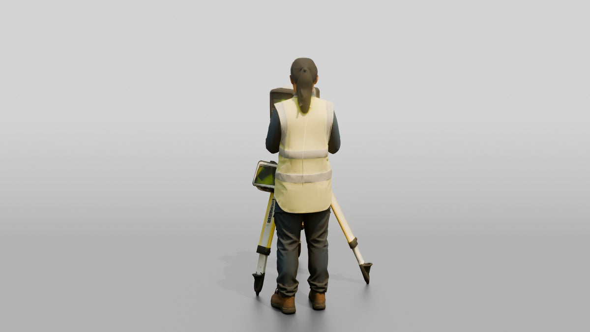 Construction Worker Woman 66 - 3D character model, view 3