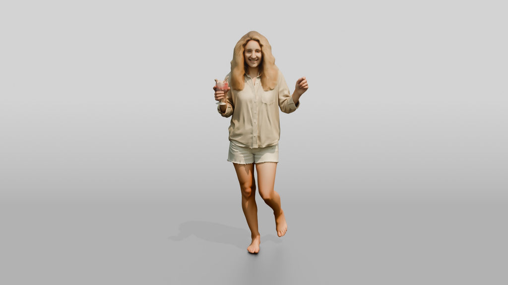 Blonde Woman with a Summer Drink