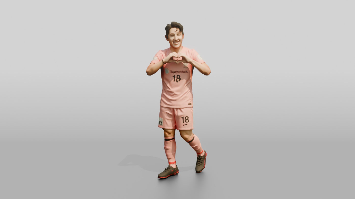 Soccer Player Heart Gesture Celebration