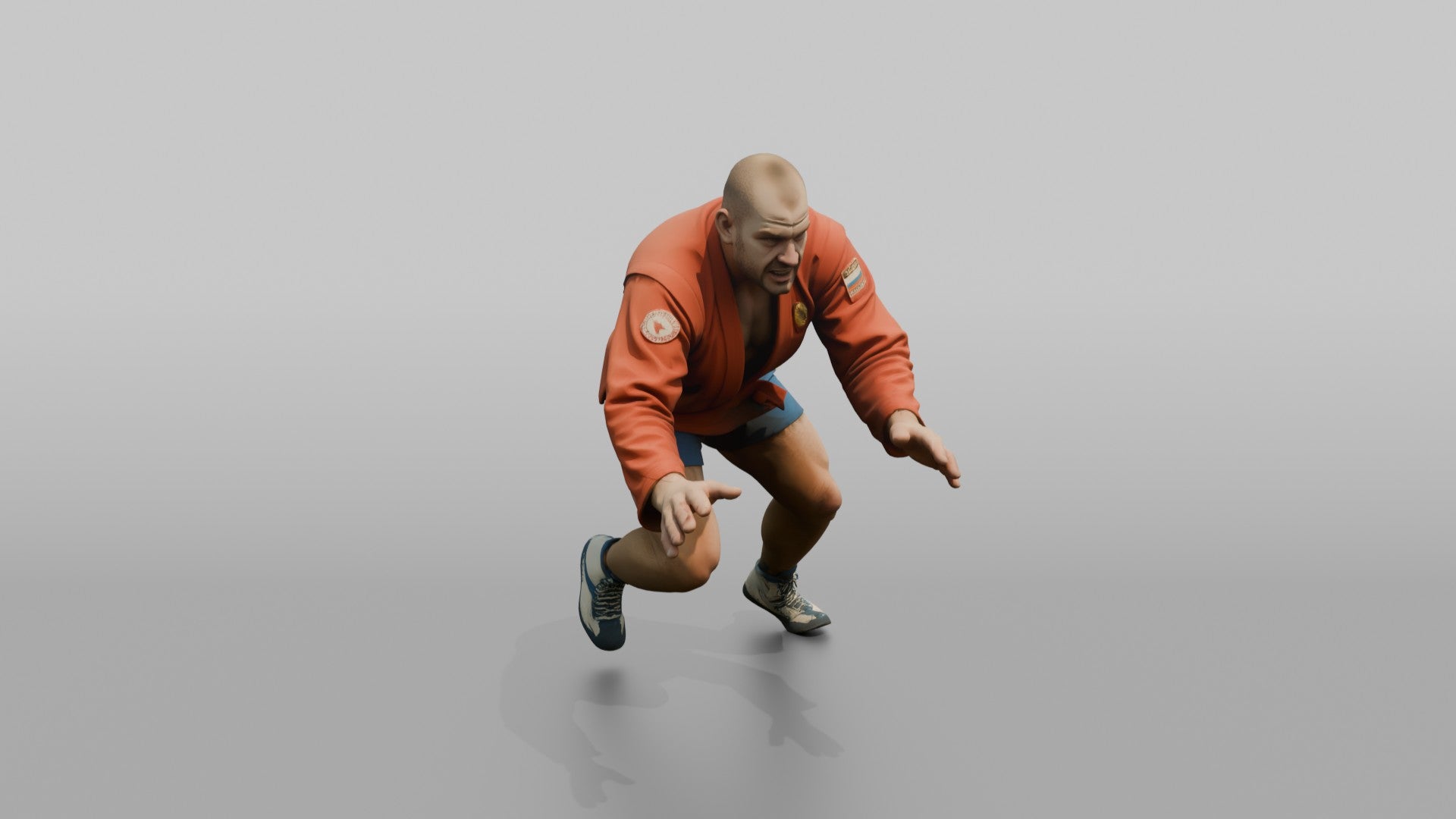 MMA Fighter Sprint to Execute a Double-leg Takedown