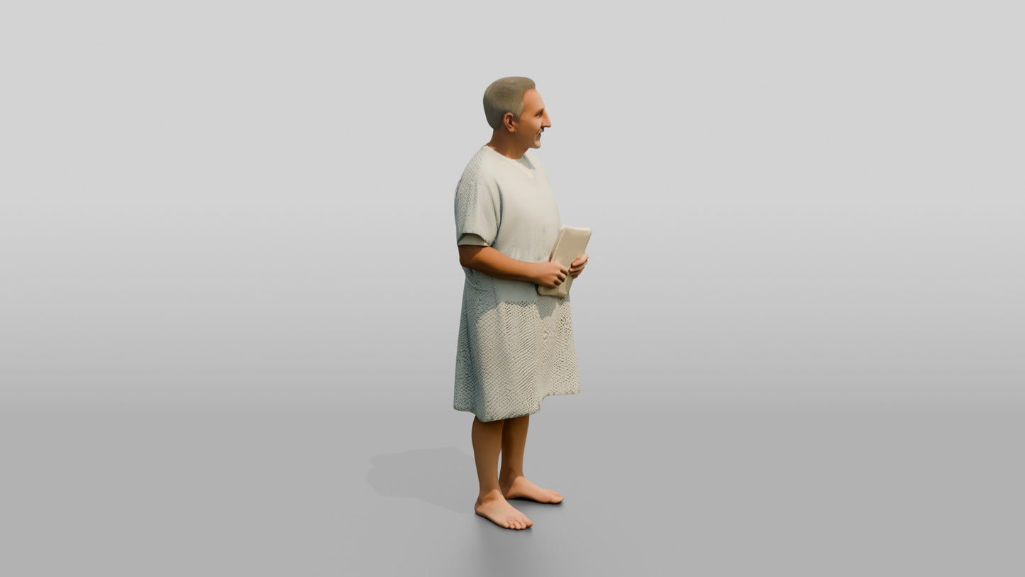 Elderly Man Patient Holding a Notebook