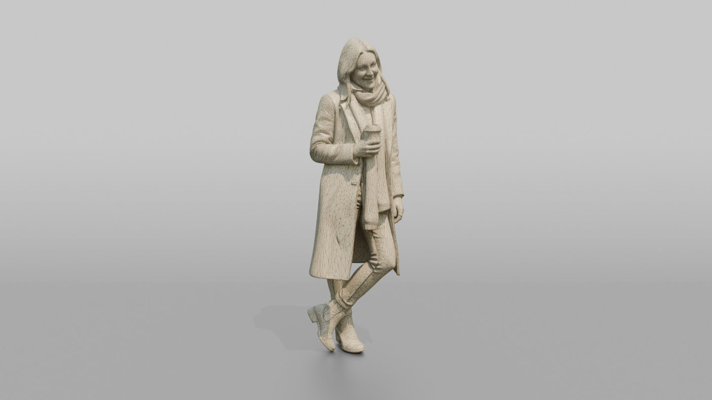 Scandinavian Woman Leaning Against a Shop Window