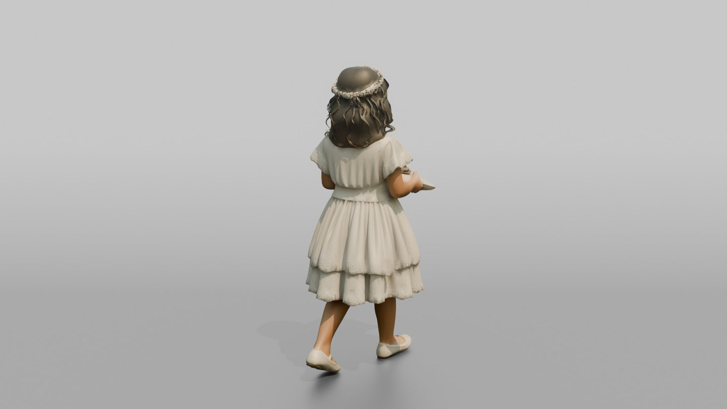 Ring Bearer Girl Carrying a Satin Pillow