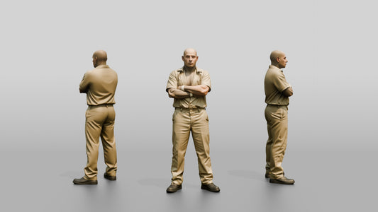 Latino Male Prisoner in a Khaki Uniform
