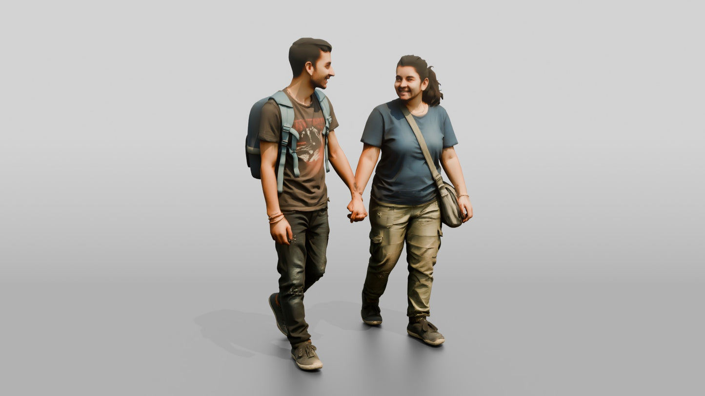 Young South Asian Couple Walking