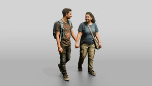 Young South Asian Couple Walking - 3D character model, view 1