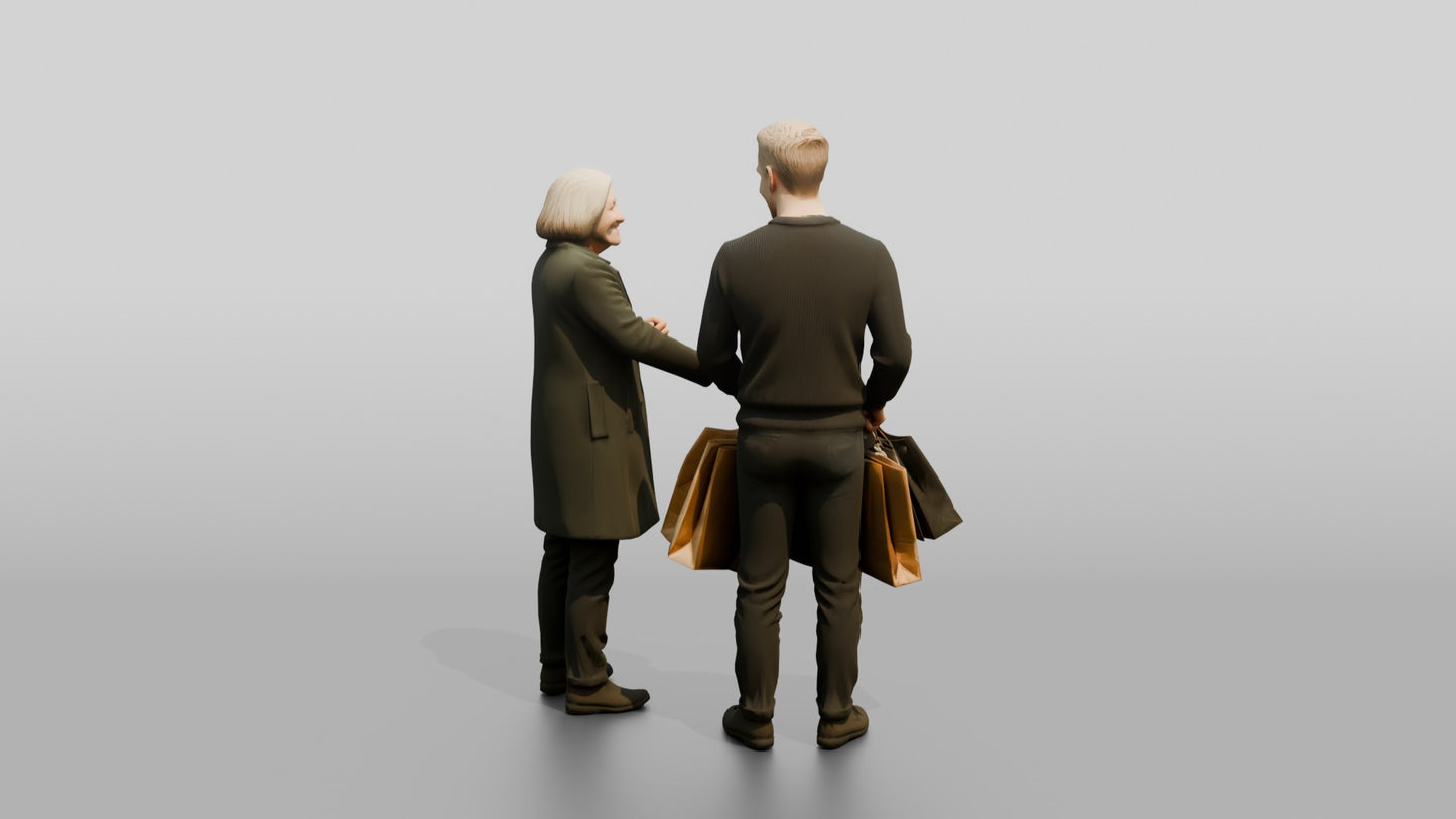 Norwegian Man Helping a Shopper with Bags
