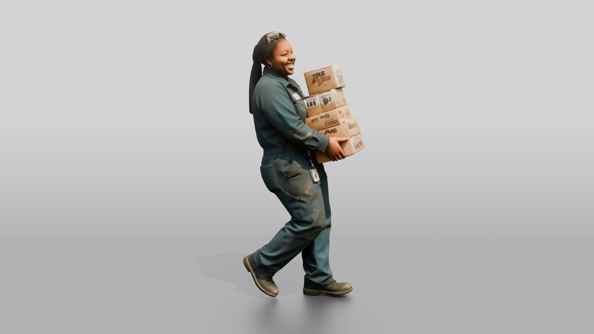 Mechanic Carrying Oil Filter Boxes