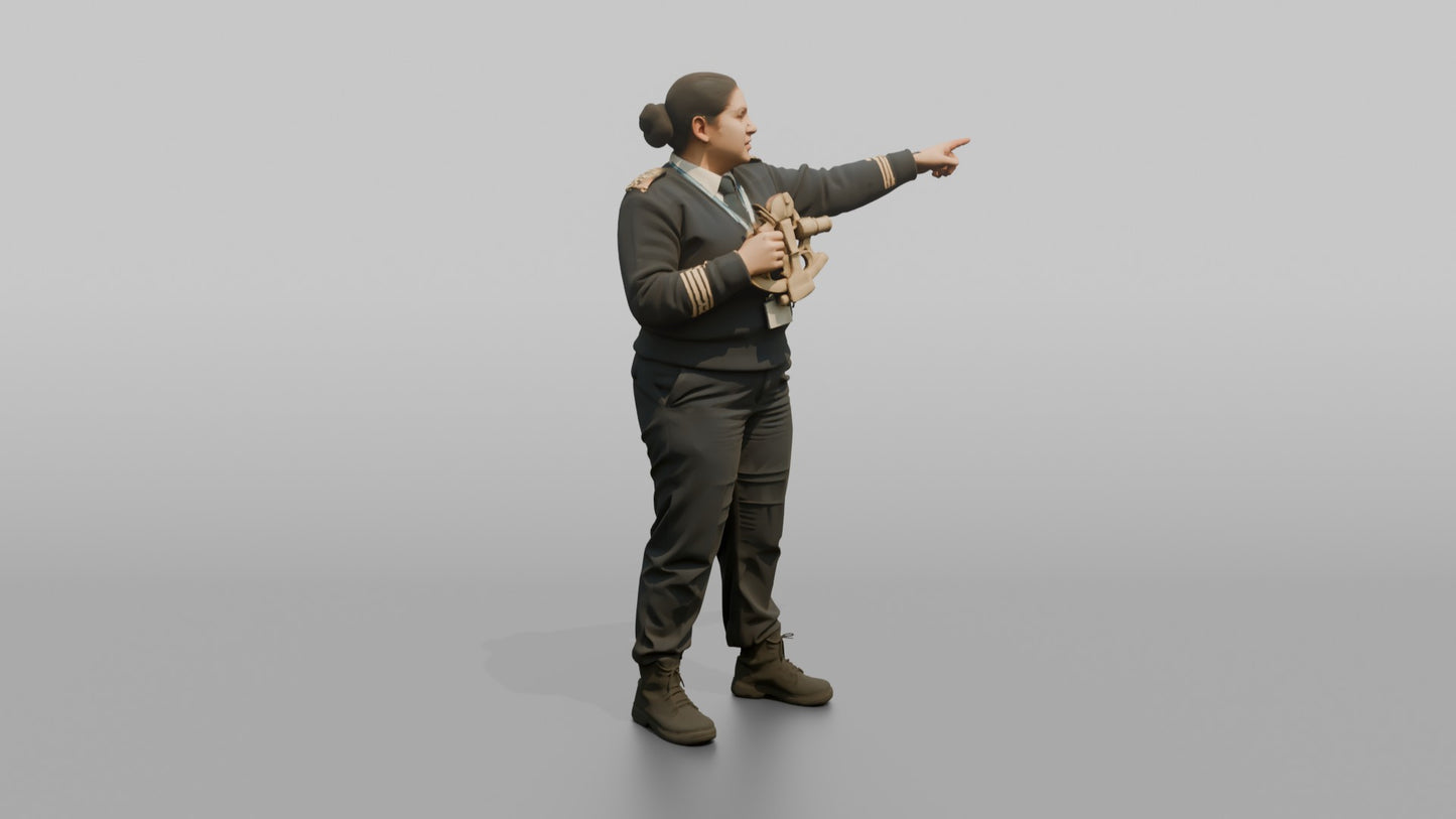 Navigation Officer Using a Handheld Sextant