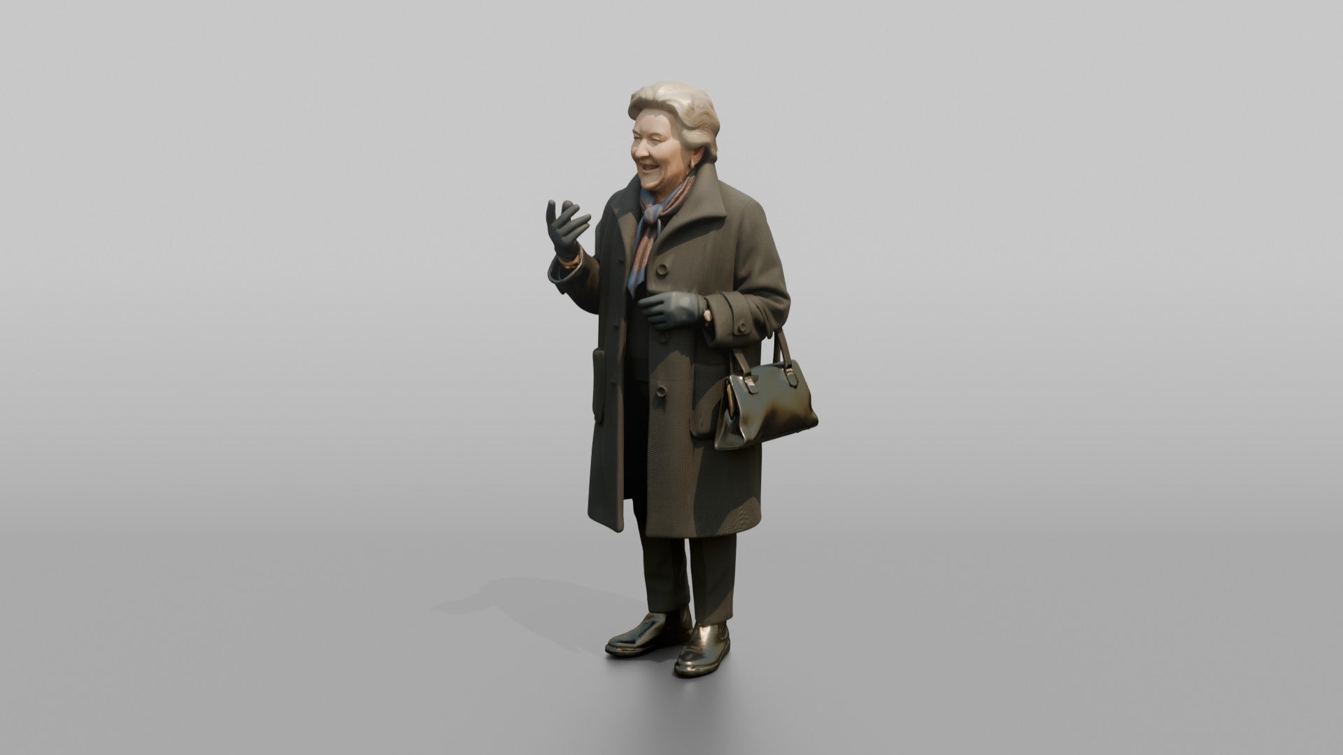 European Grandmother Standing and Chatting