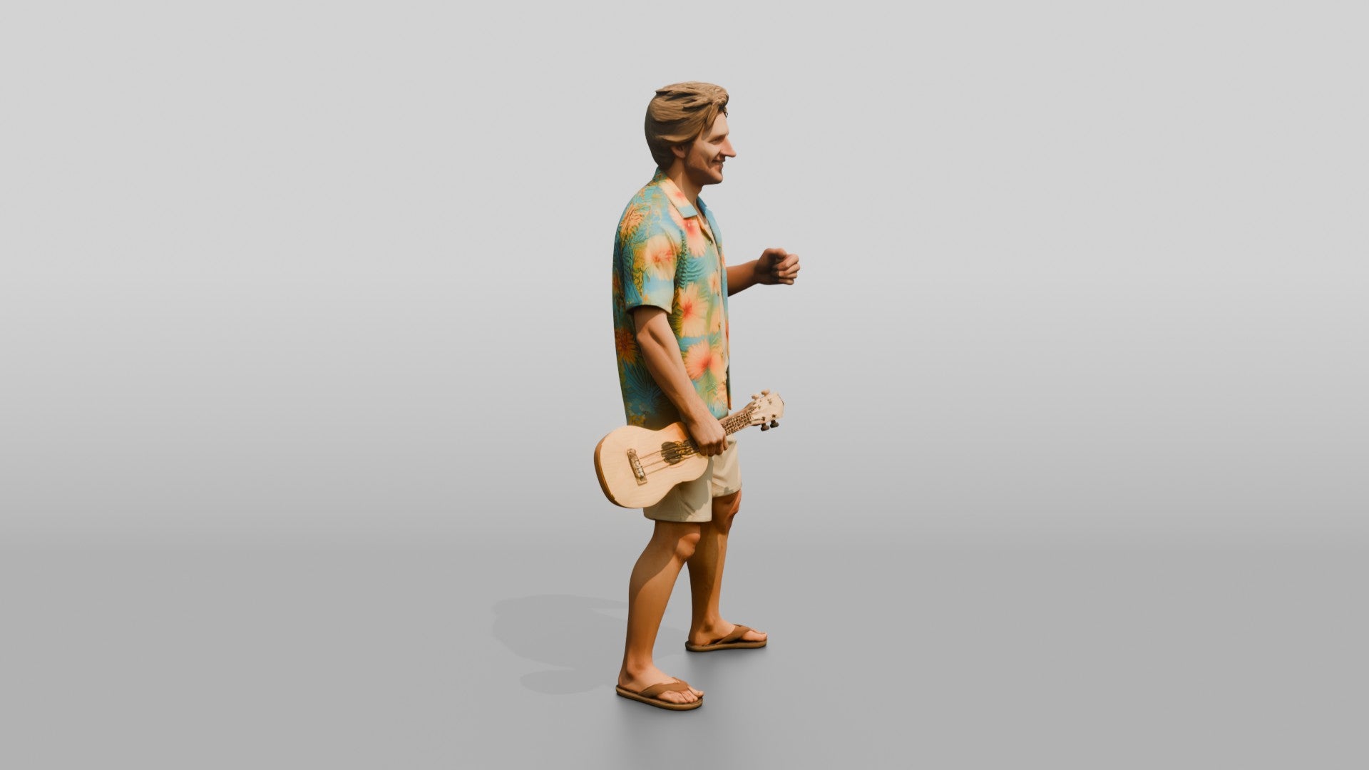 Beach Hippie with a Ukulele