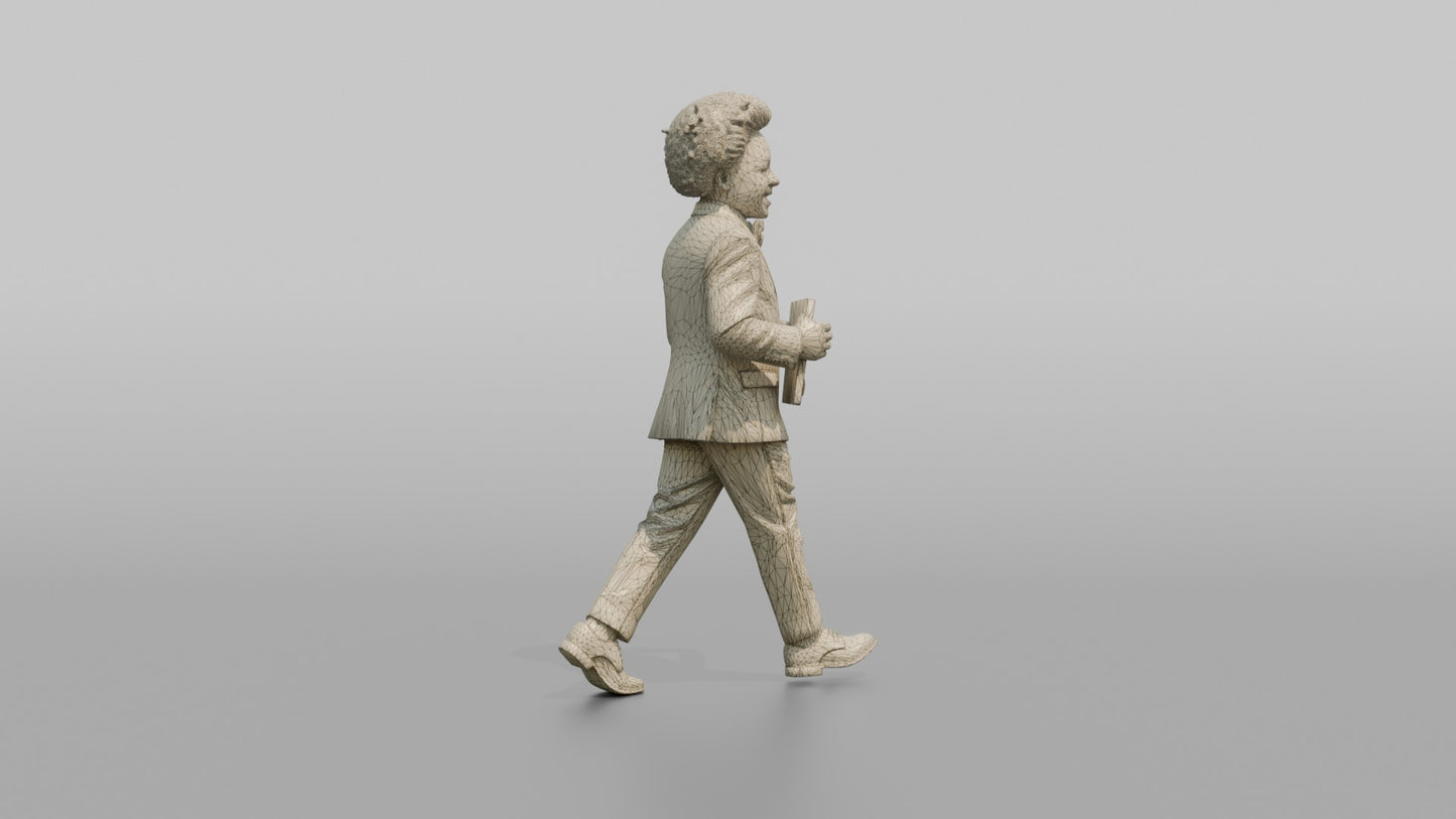 Page Boy Marching with a Wedding Sign