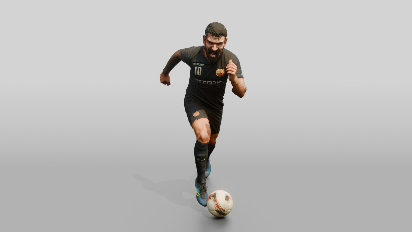 Soccer Player Sprinting with the Ball