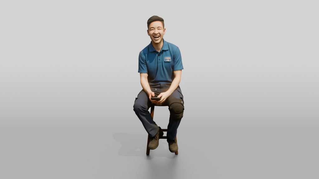 Seated Delivery Worker