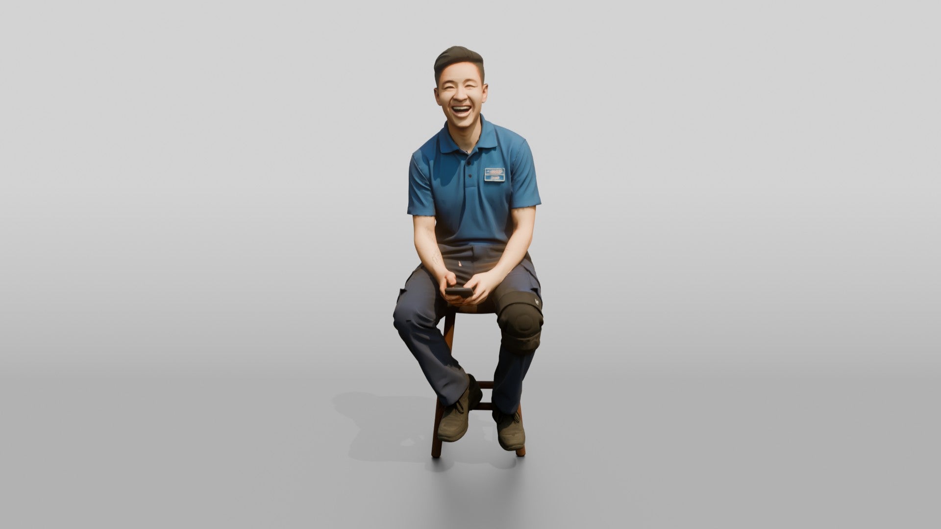 Seated Delivery Worker