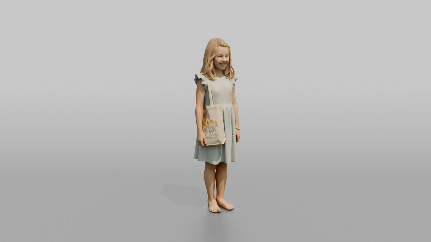 Scandinavian Girl Smiling in a Cotton Summer Dress