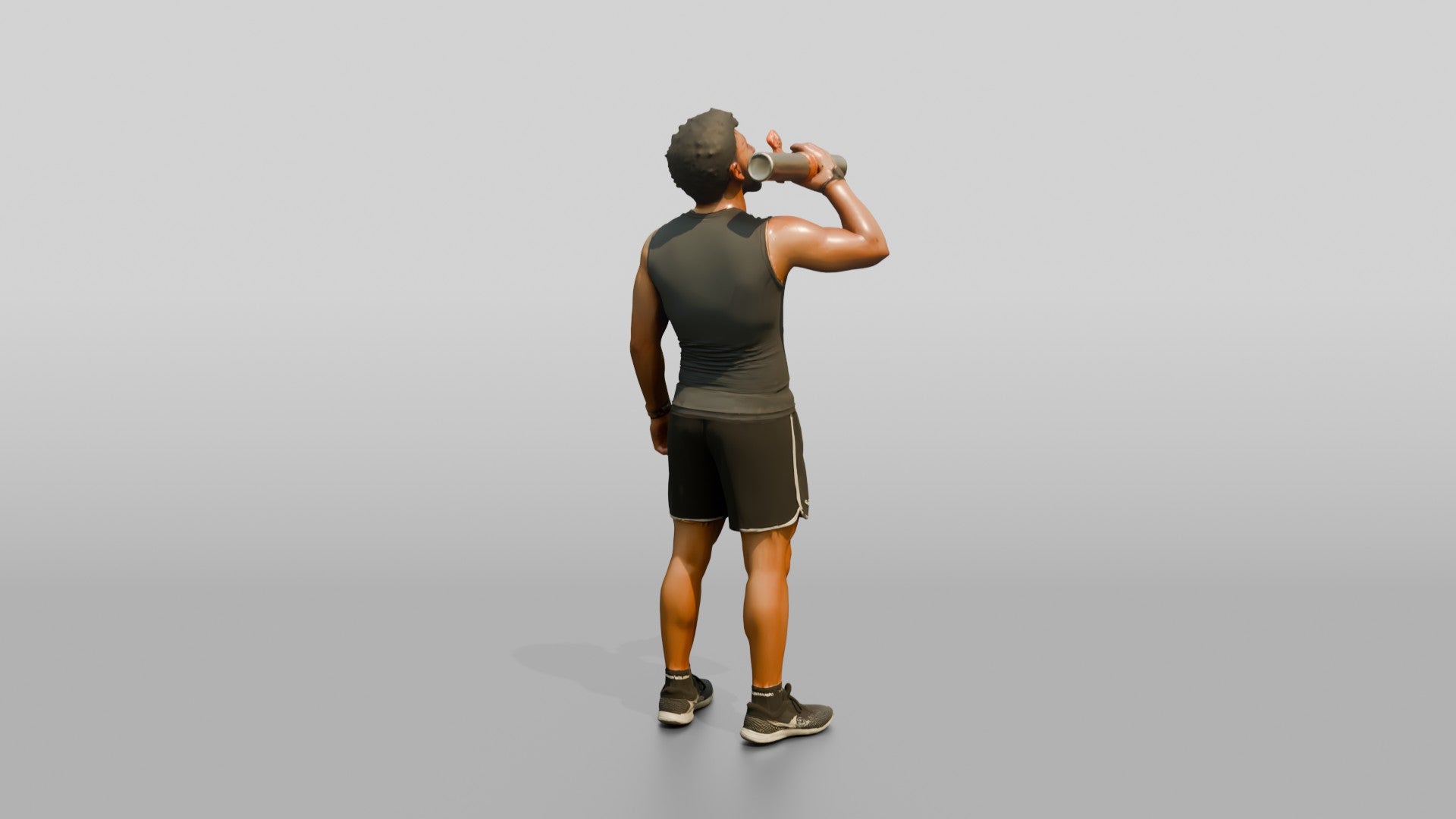 Slender Young Iraqi Man in Athletic Wear