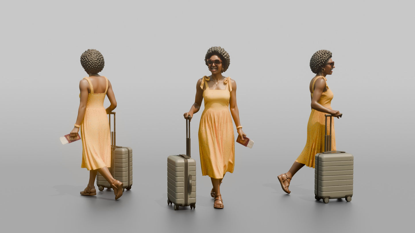 Vacationer Wearing Bright Yellow Sundress And Oversized Sunglasses