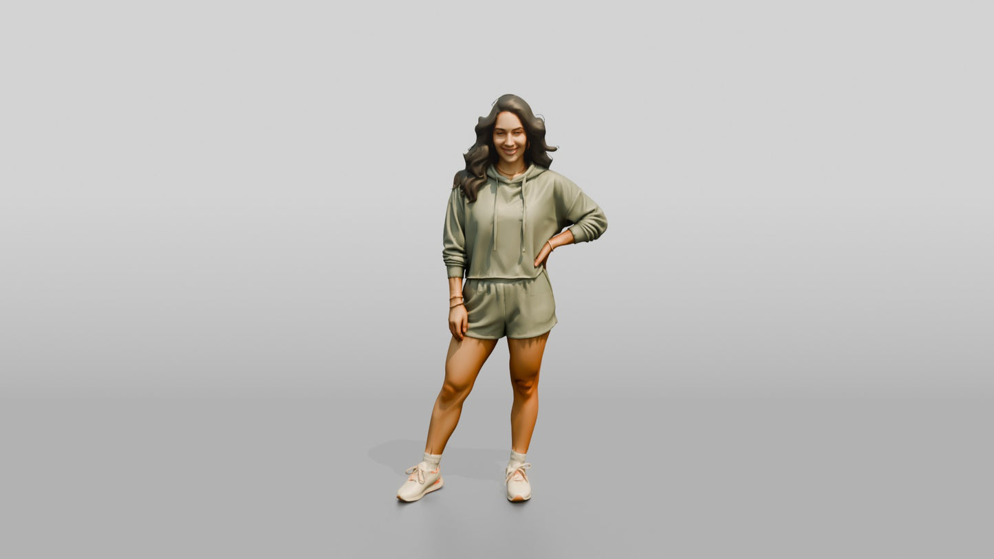 Latina Woman Posing Confidently on the Boardwalk