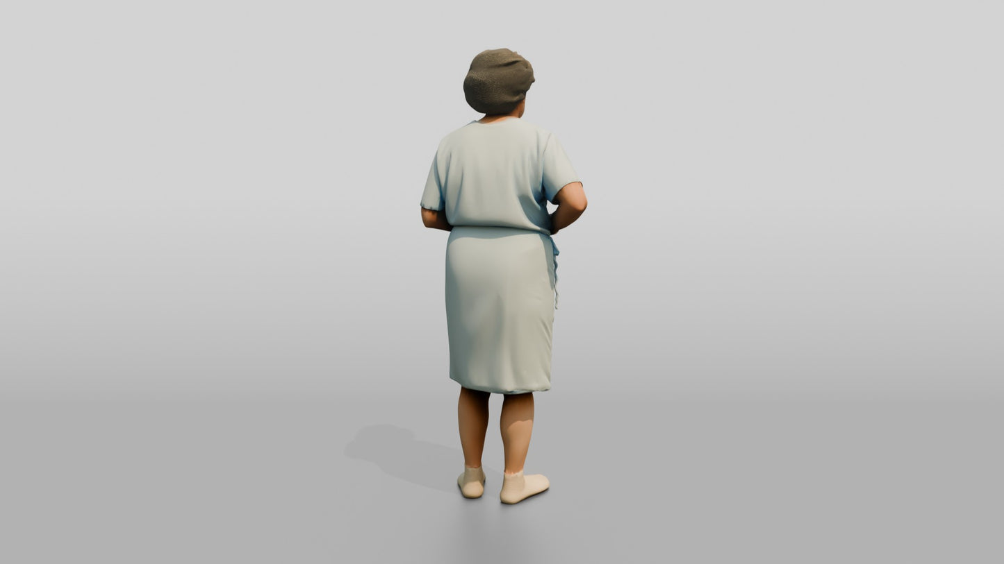 Elderly Woman Patient Holding Her Stomach in Pain