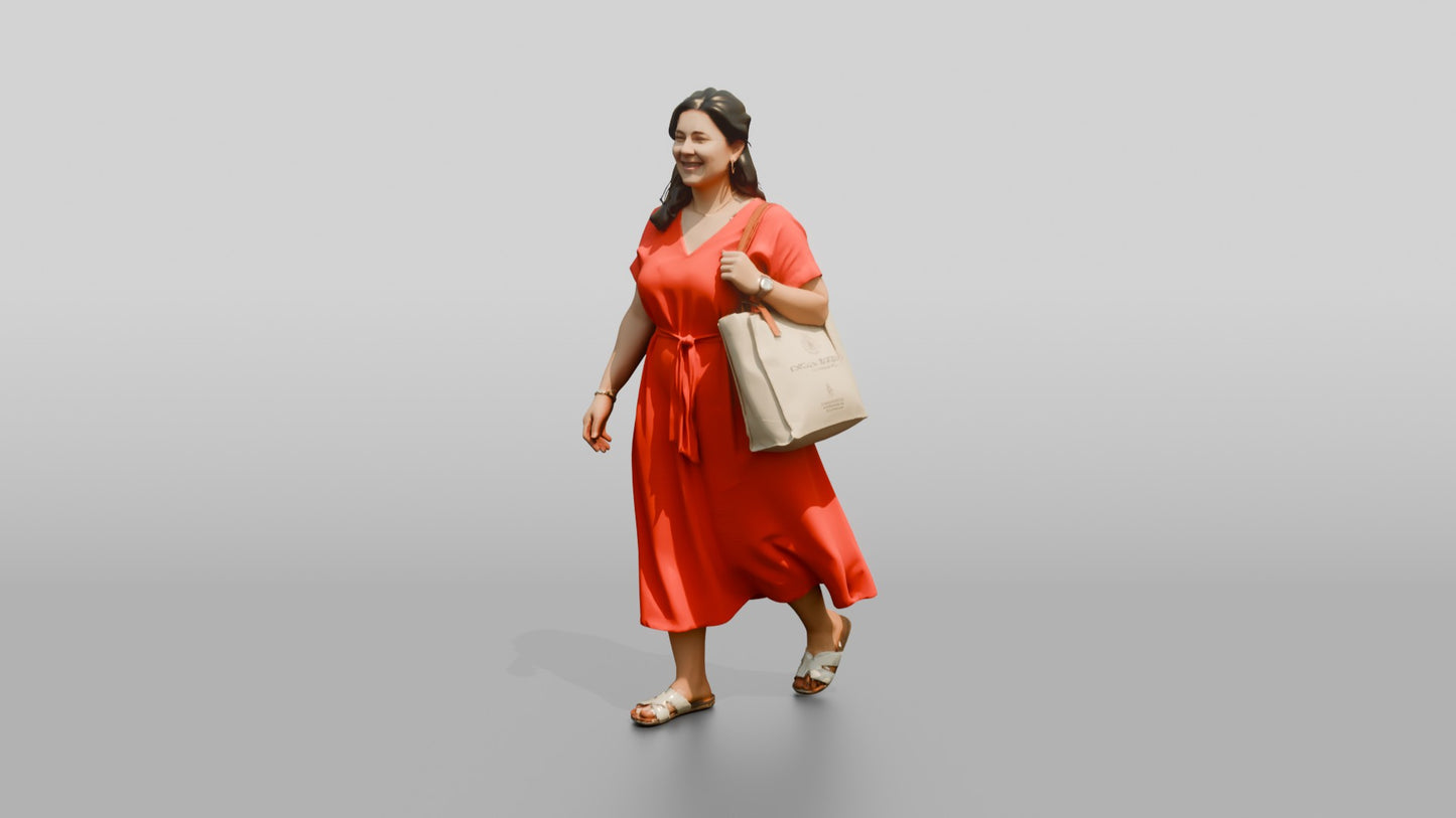 Plus-Size Maltese Woman Carrying a Tote Bag