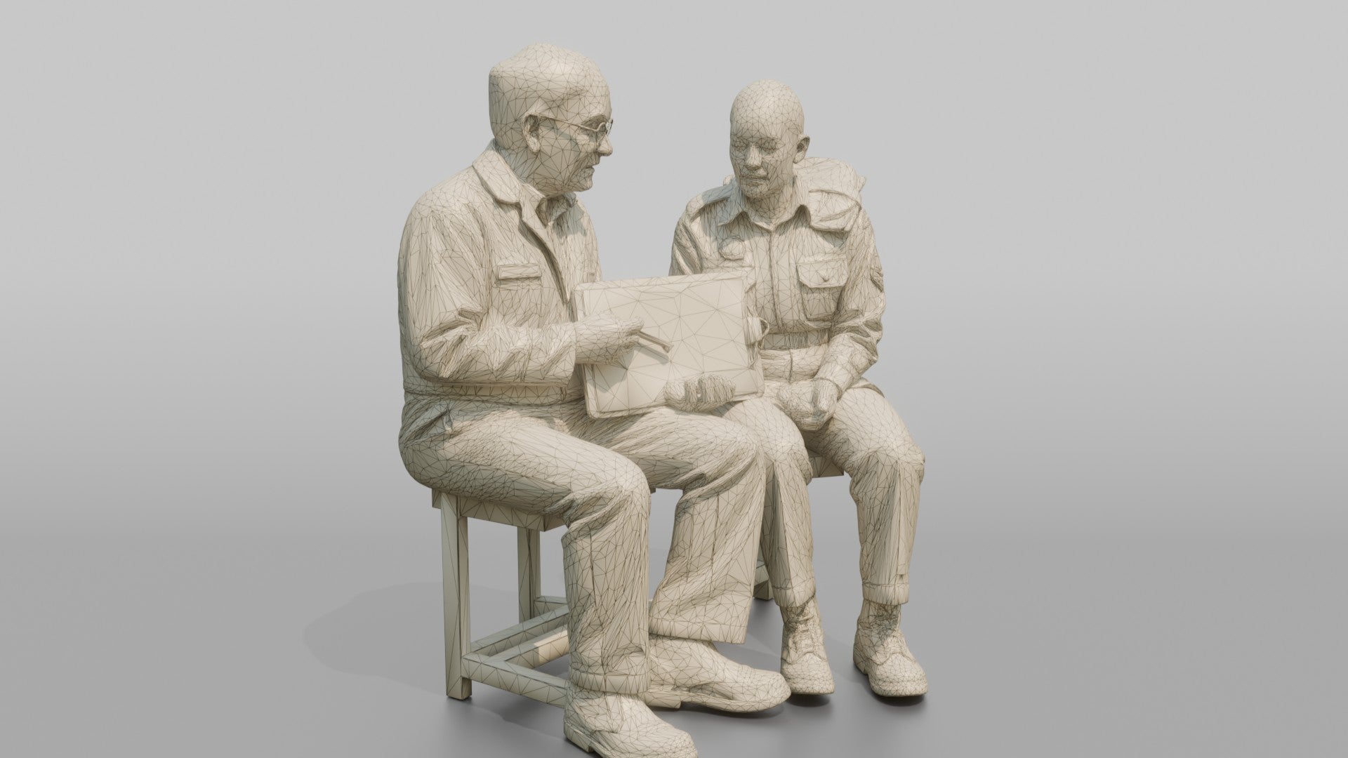 Engineer Explaining a Schematic to a Cadet