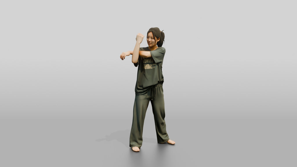 Woman Stretching Torso Twist