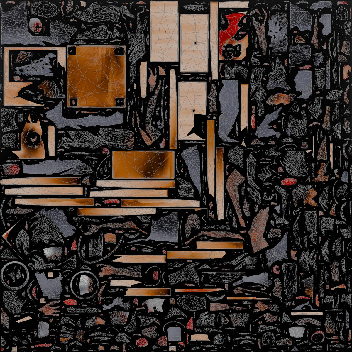Chef Chopping Bell Peppers - UV layout, base color map