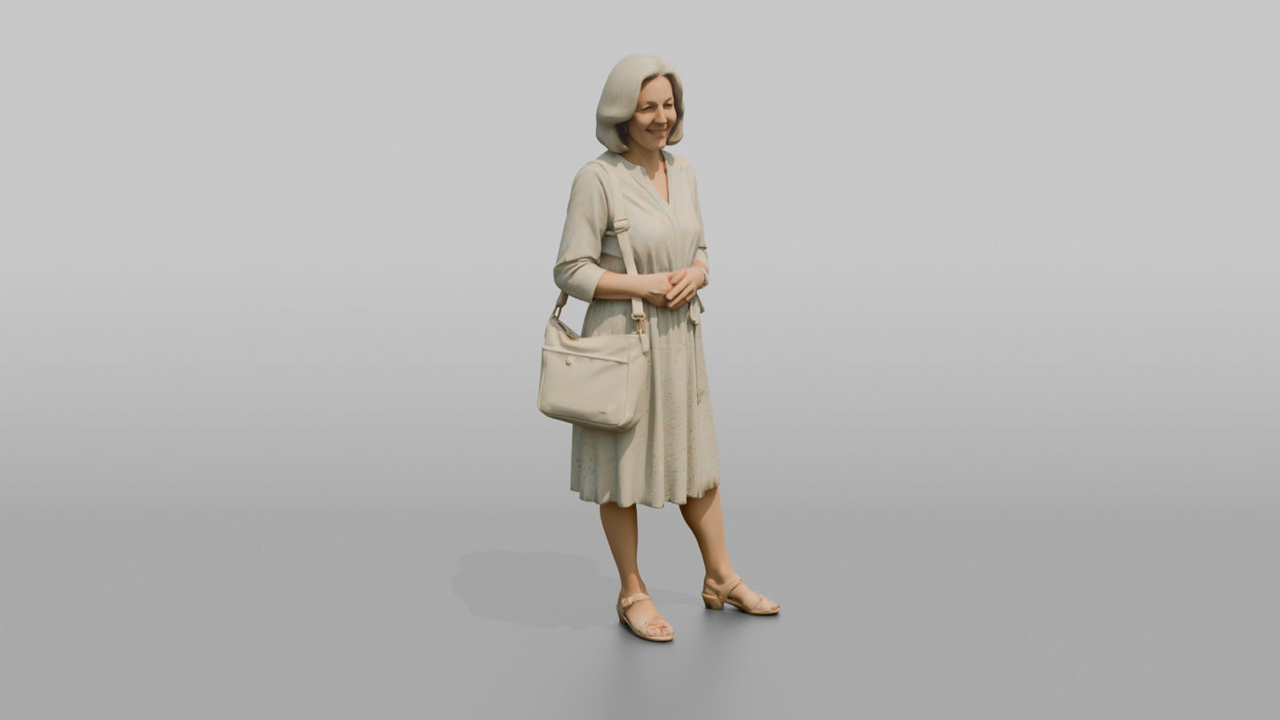 Dutch Grandmother in a Pastel Summer Dress