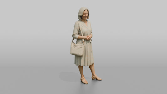 Dutch Grandmother in a Pastel Summer Dress - 3D character model, view 1