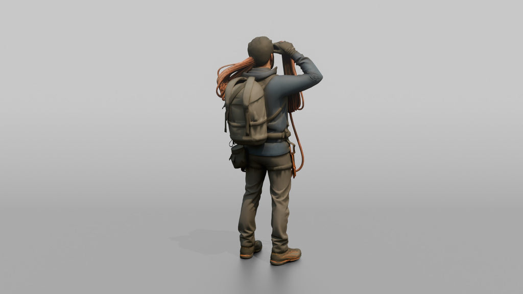 Mountaineer Slinging a Rope Over His Shoulder