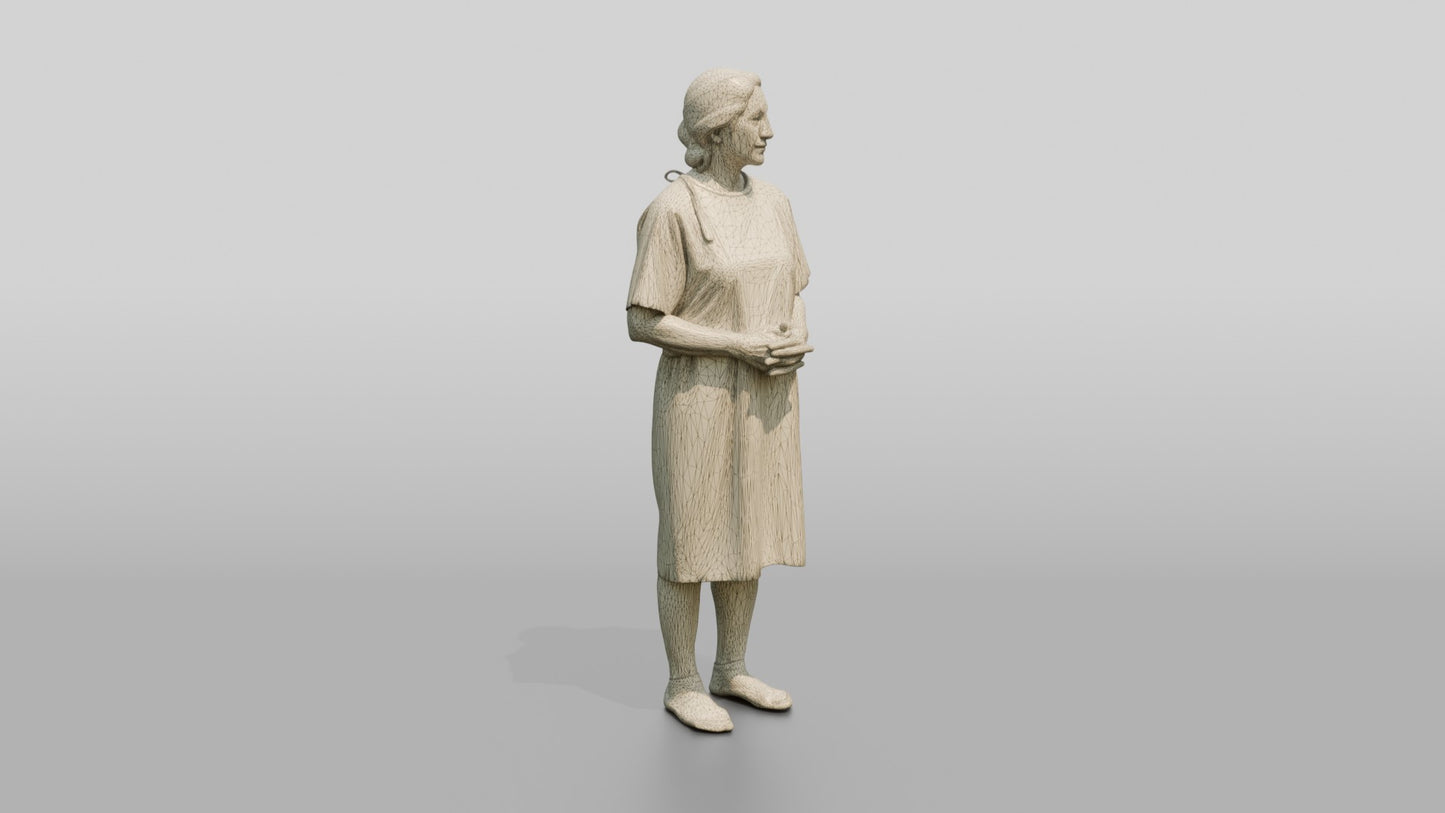Elderly Woman Patient with Hands Clasped
