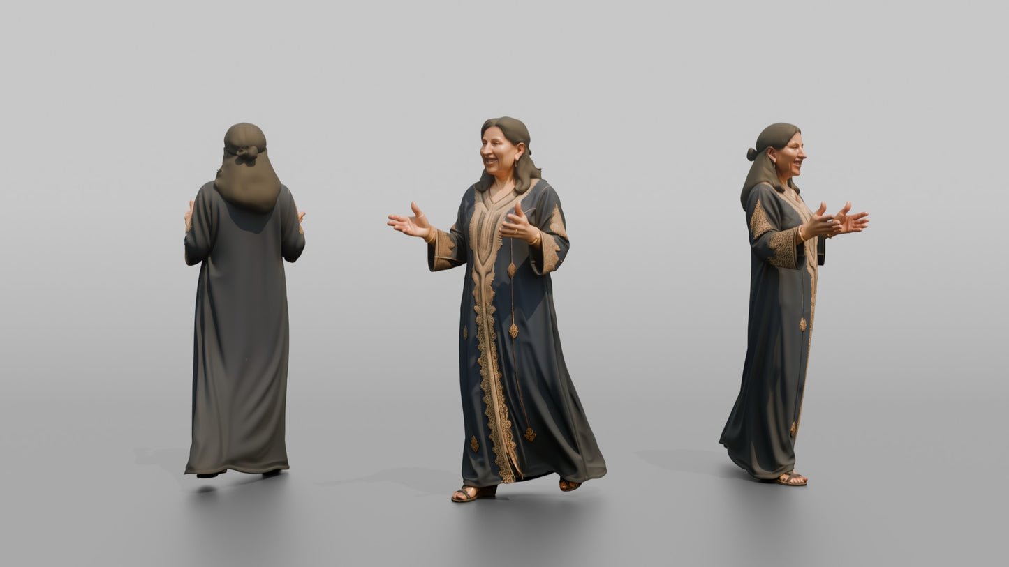 Wedding Guest Talking Animatedly in a Kaftan