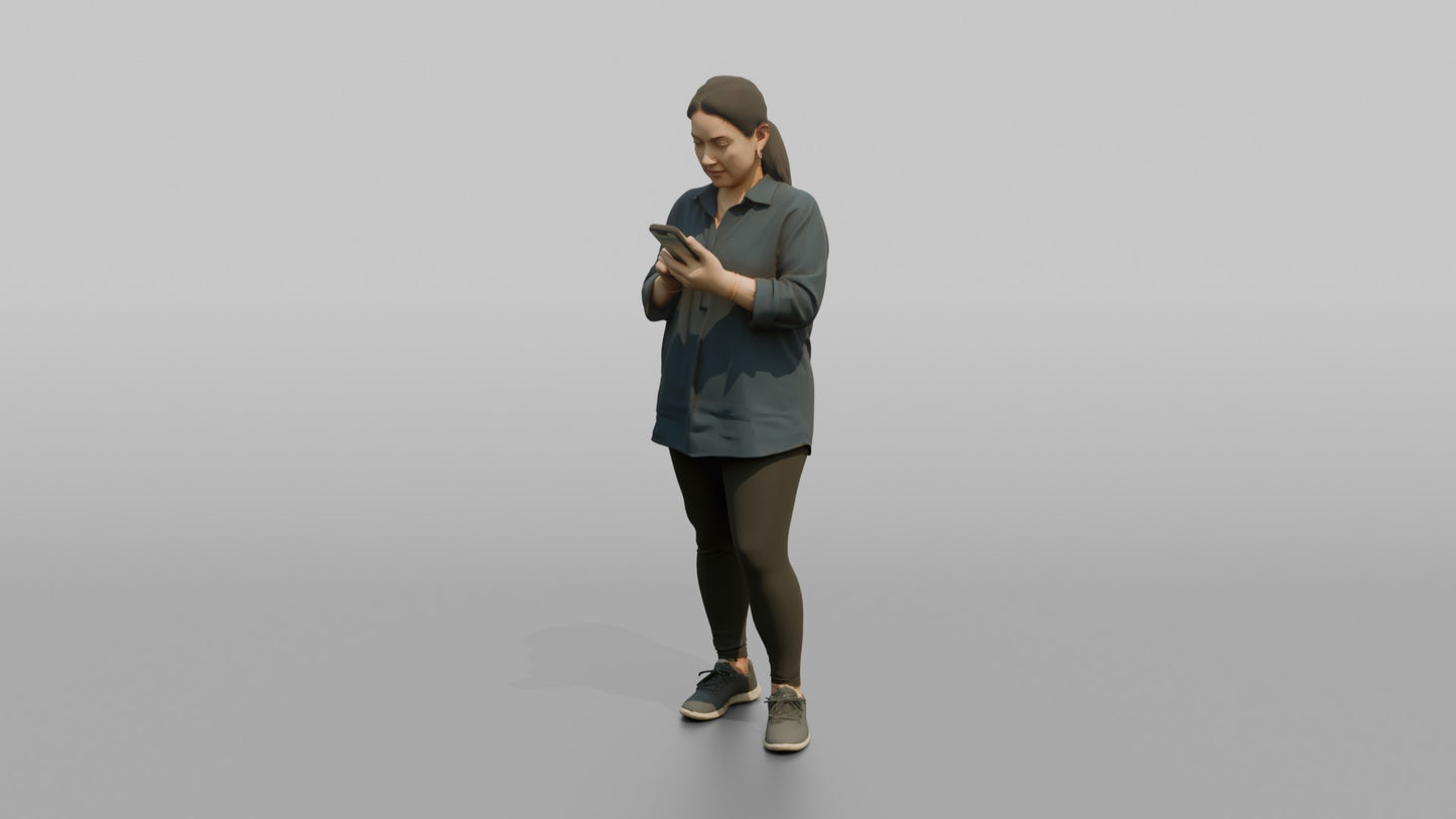 Vacationer Wearing Casual Tunic Shirt And Leggings